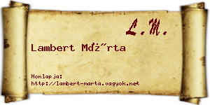 Lambert Márta névjegykártya