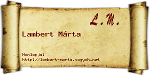 Lambert Márta névjegykártya